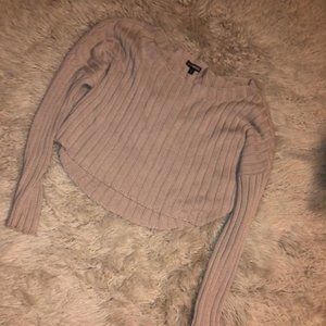 Express Beige/Tan Crop Sweater